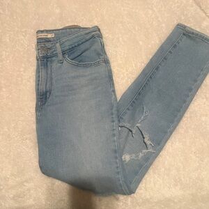 Levi's Light Blue Women's Skinny Jeans with Knee Distress